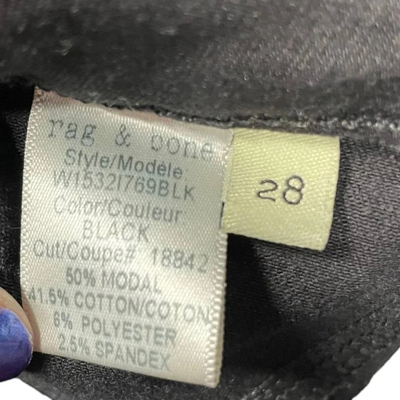 Rag and Bone Nina High Rise Skinny Black Jeans Denim Size 28 - Picture 12 of 12